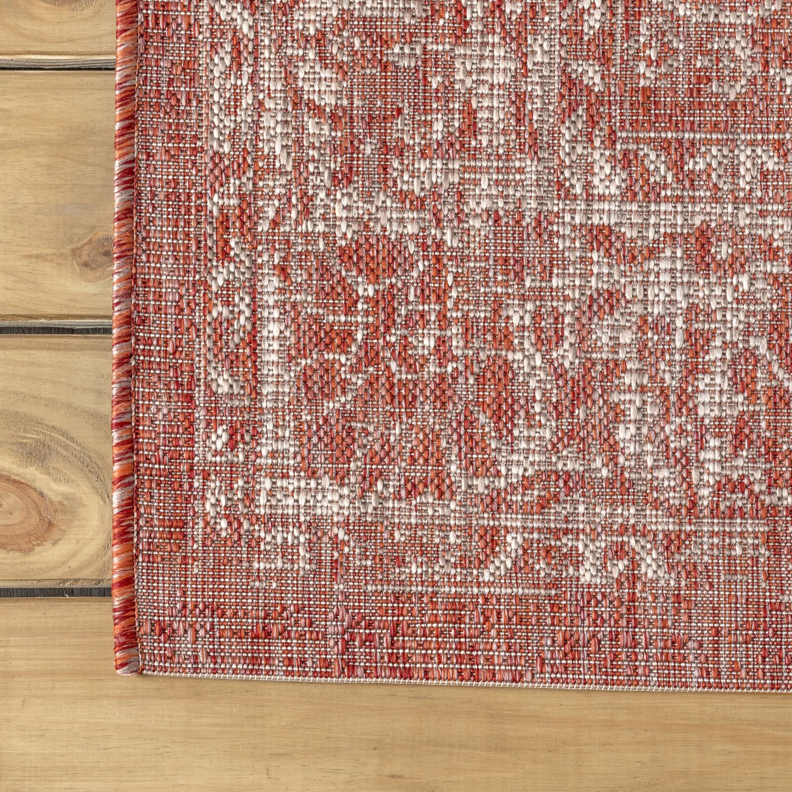 Bungalow Rose Leonora Red/Taupe Indoor/Outdoor Rug & Reviews